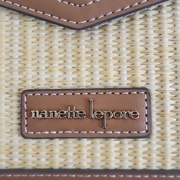 Nanette Lepore Straw  And Brown Envelope Purse - Picture 3 of 7